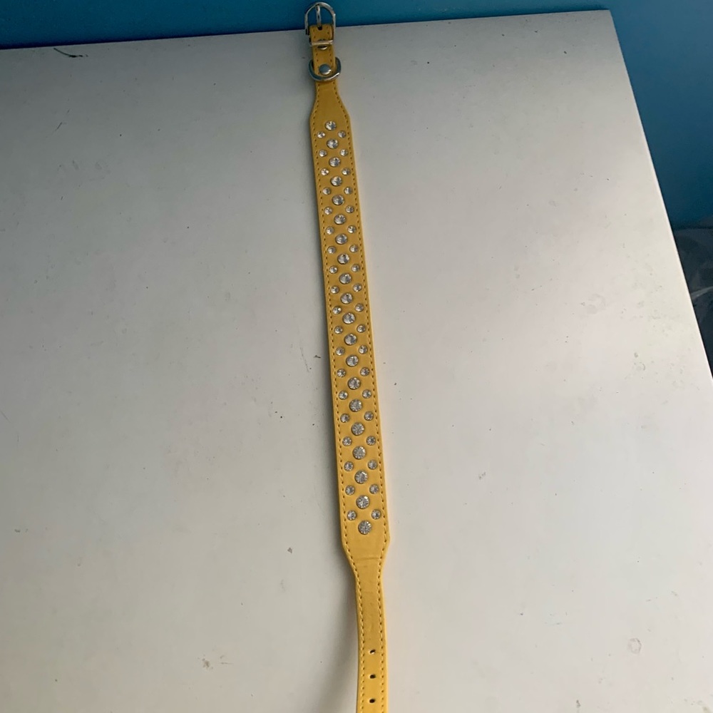 Yellow Rhinestone Dog Collar - Picture 3 of 4